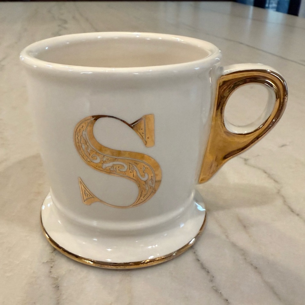 Limited Edition Anthropologie “S” Coffee Mug | white